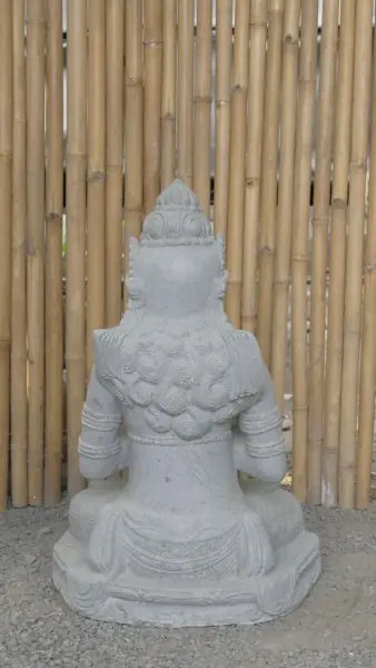 Product image 5 of the product “Seated Dewi Sri, position chakra turning the wheel, 79,5 cm high riverstone grey, modell with sativa ”
